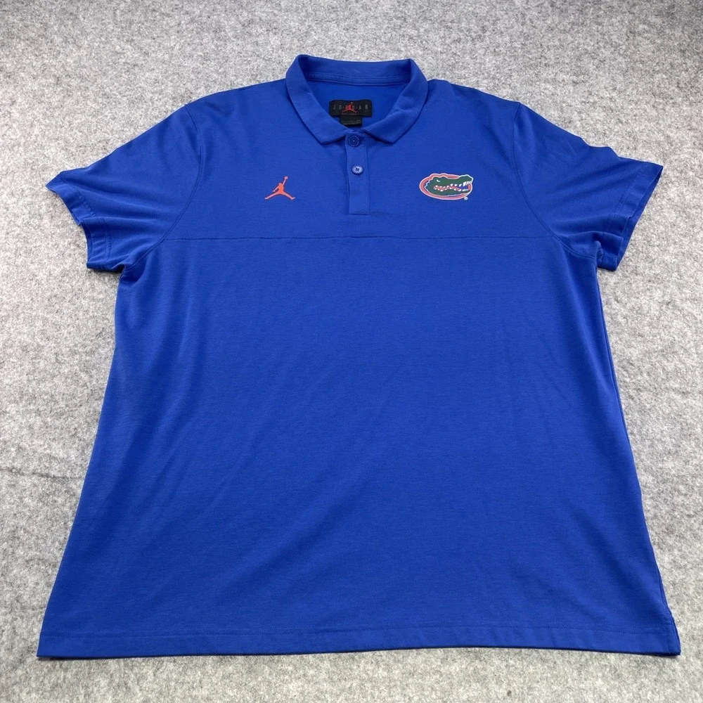 Nike Dri-Fit Florida Gators Blue Jordan Polo Embroidered Chest Logos, Mens XXL - Picture 1 of 9